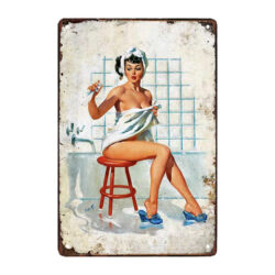 sexy badezimmer werbe metallschild