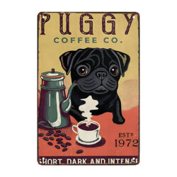 metallplatte mops kaffee