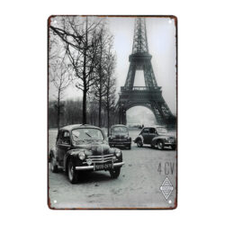 metallplatte renault 4cv eiffelturm