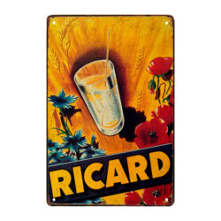 metallplatte ricard glas