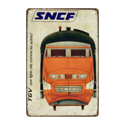 vintage sncf metallschild
