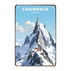 souvenir metallplatte chamonix mont blanc