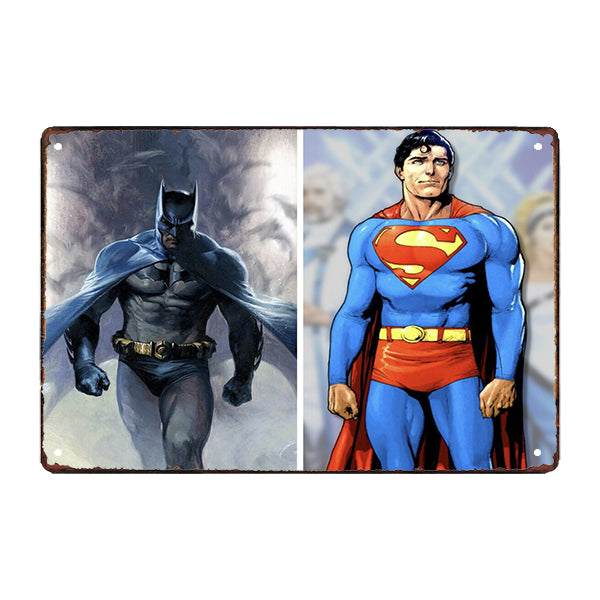 metallplatte superman batman metallplatte superman batman